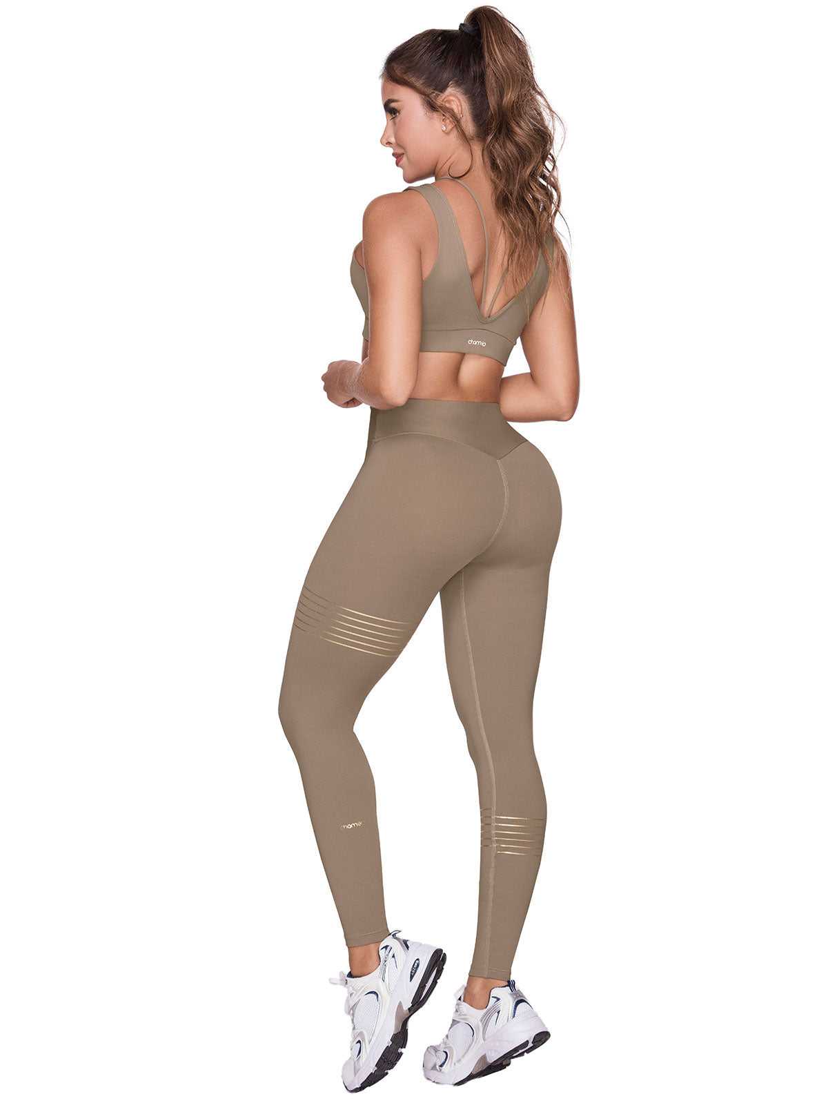 Goldwaterindia Khaki Adidas Leggings And Top Gym Leggins