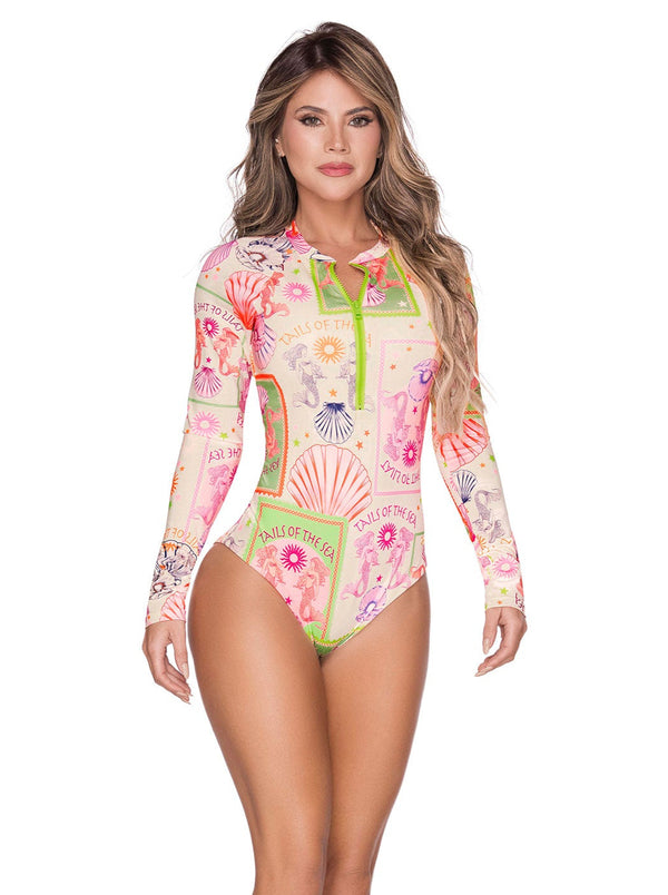 Vestido de baño entero manga larga 44725