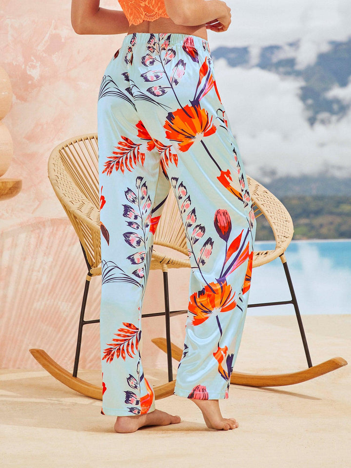 Pantalón en satín estampado | Chamela 27979 - Chamela Colombia