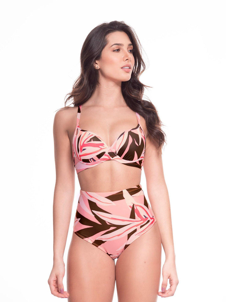 CHAMELA 26335 | Panty de baño talle alto con control de abdomen  | Vestido de Baño Estampado - Chamela Colombia
